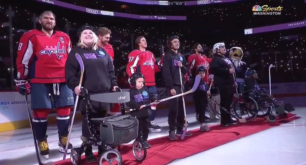 The honorary starters of today’s Capitals’ Hockey Fights Cancer game