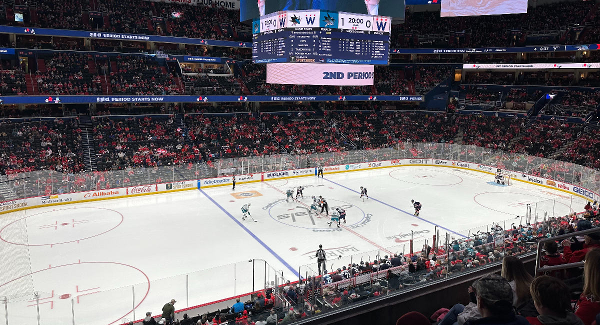 Slapped up by the Sharks on Super Bowl Sunday Sharks beat Caps 41