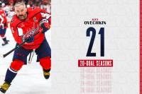 Alex Ovechkin notches his 21st 20-goal season